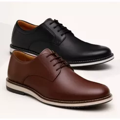 Sapato Social Masculino Oxford Elegante de Couro Premium Confortável Com Solado Leve Costurado Estiloso Para o Dia a Dia