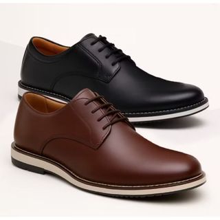 Sapato Social Masculino Oxford Elegante de Couro Premium Confortável Com Solado Leve Costurado Estiloso Para o Dia a Dia