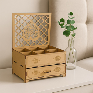 Kit 8 Porta Jóias Coração MDF Cru Industrial 6 Divisórias Gaveta 20x15x12 em Oferta na Shopee