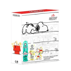 Kit Snoopy Sabonete Facial 200ml + Hidratante Corporal 250ml + Escova facial Com Acido Hialurônico, Manteiga de karité