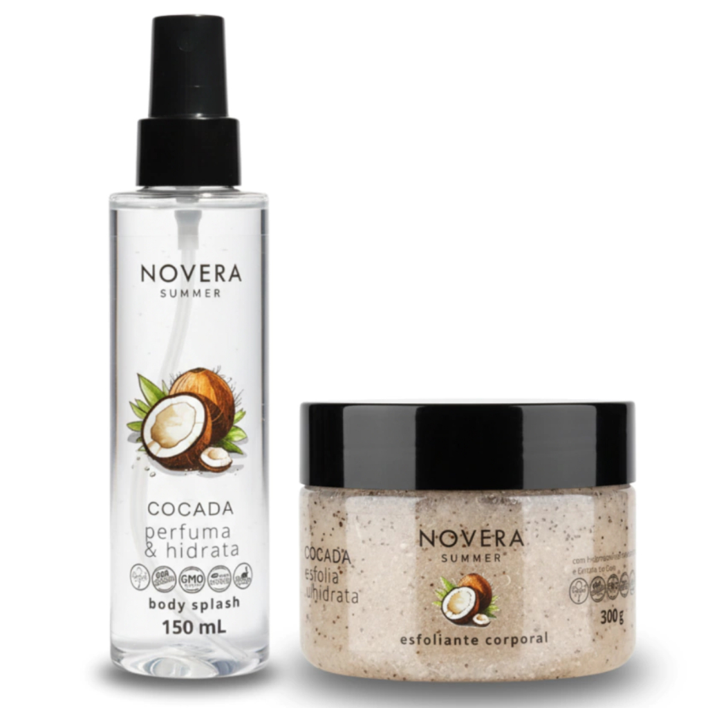 Kit Corporal Esfoliante + Body Splash Cocada Summer Hidrata e Perfume Left