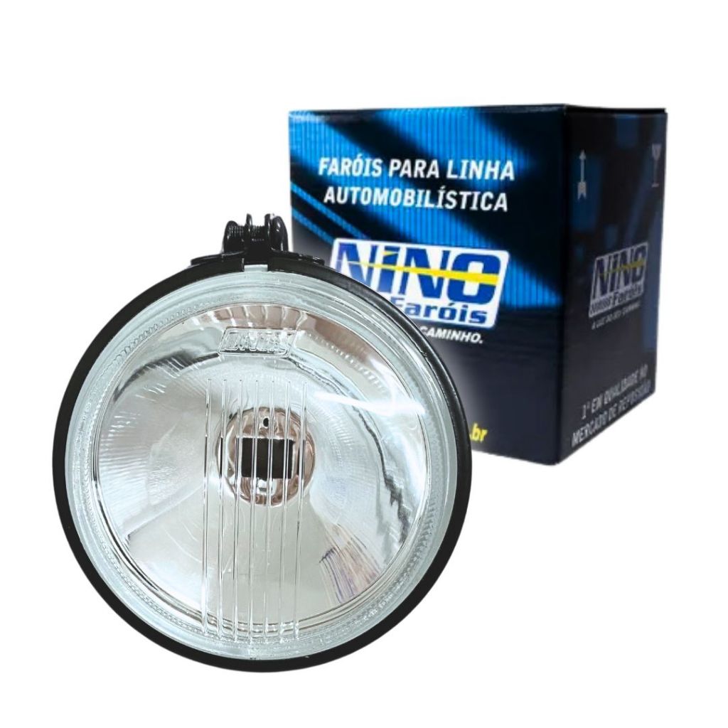 Farol Auxiliar Milha Com Lente De Vidro Redondo Universal Carcaça de Ferro Conector Lâmpada H3 NINO em Oferta na Shopee