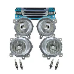 Kit Farol Milha Auxiliar Para Scania Série 5 P G R Milha Neblina Com Lâmpadas H1 Inclusas