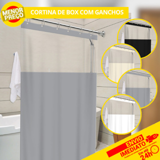 Cortina Box Visor Transparente Impermeável Em PVC Anti Mofo Com Ganchos Para Banheiro - Várias Cores em Oferta na Shopee