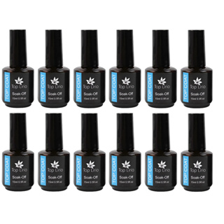 Kit 12 Top Coat Lirio SOAK OFF 15ml Extra Brilho Unha Gel Acrigel Fibra Porcelana CAIXA FECHADA C/ 12 em Oferta na Shopee