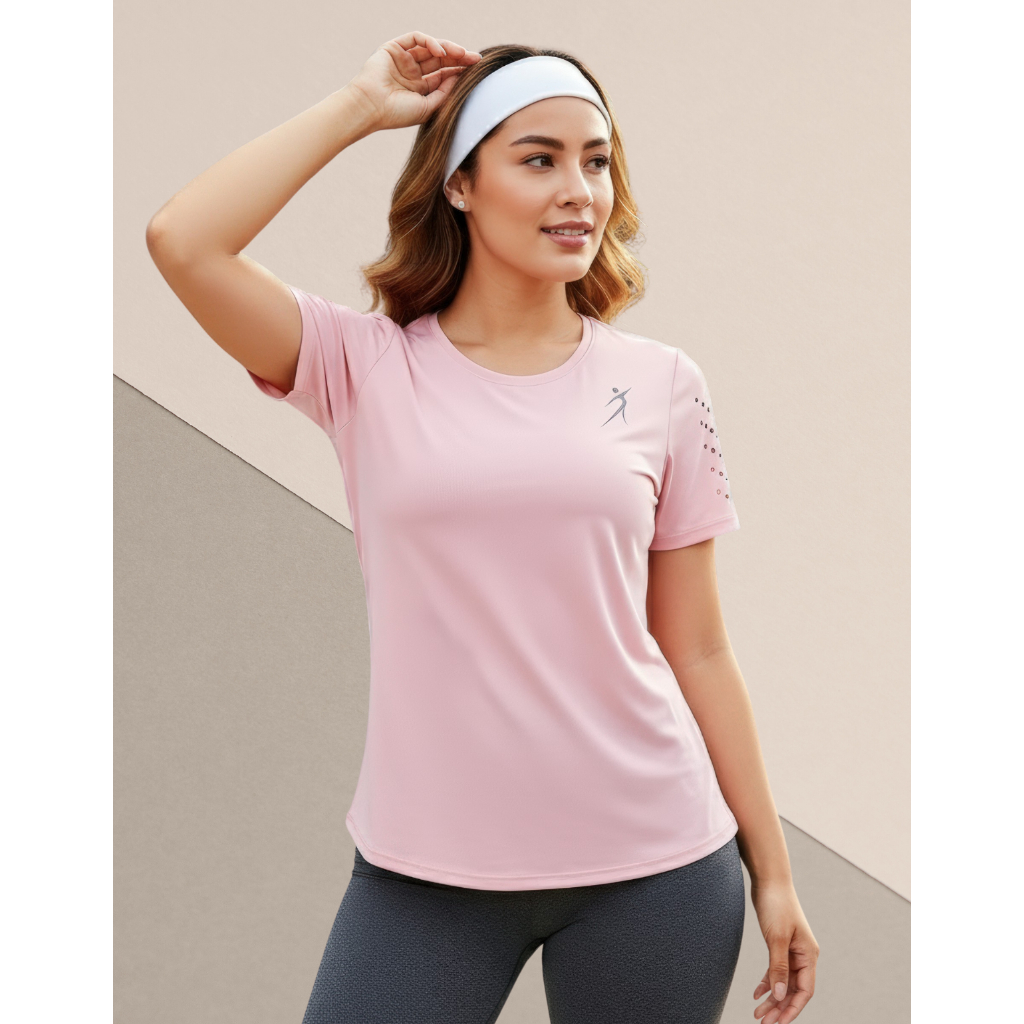 Camiseta Dry Fit Baby Look Feminina Para Academia Corrido Treino Com Proteção Uv Zero Transparência