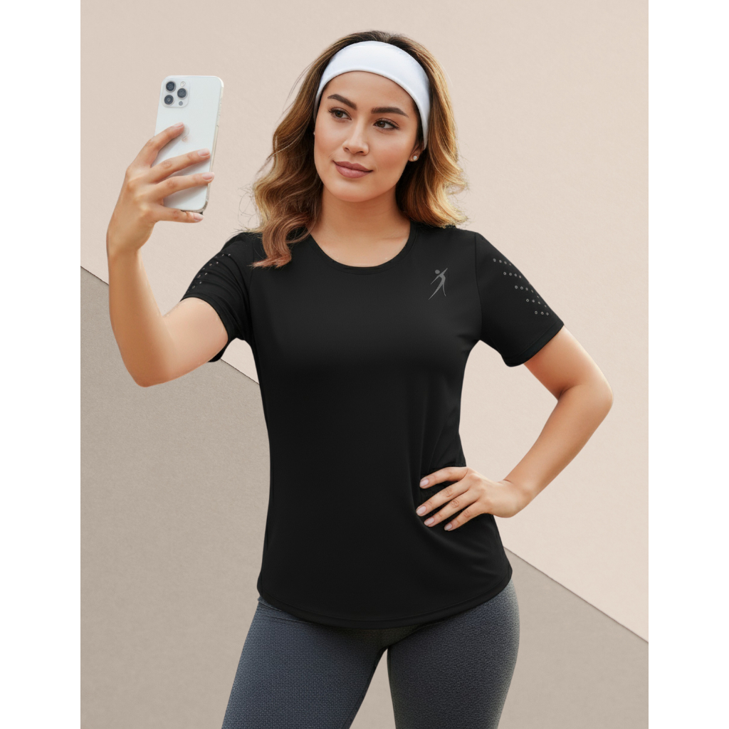 Camiseta Dry Fit Feminina Com Proteção Uv Para Academia Corrida Treino Tecido Leve Fresquinho