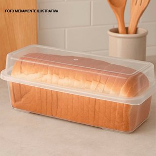 Porta Pão de Forma Transparente com Tampa Conservador de Alimentos Retangular em Oferta na Shopee