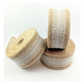 Kit 3 Rolos De Fita De Juta Com Renda 6cmx9,5m Artesanato em Oferta na Shopee