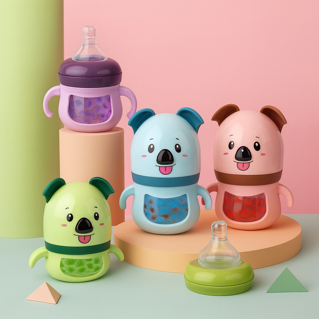 Mamadeira de Vidro com Bico Anti-cólica e Alças Ursinho – Natural Reality BPA Free