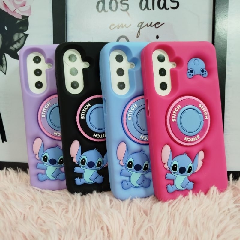 Capa Capinha Lilo Stitch P Samsung A36 A56 A16 A06 A35 A55 Emborrachada C pop socket de Anel