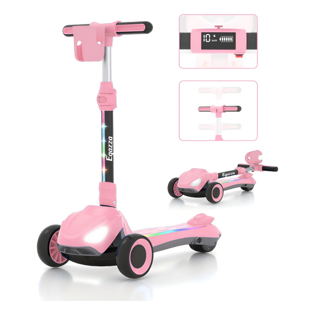 Patinete Elétrico Infantil Egazza | Altura Ajustável + Led