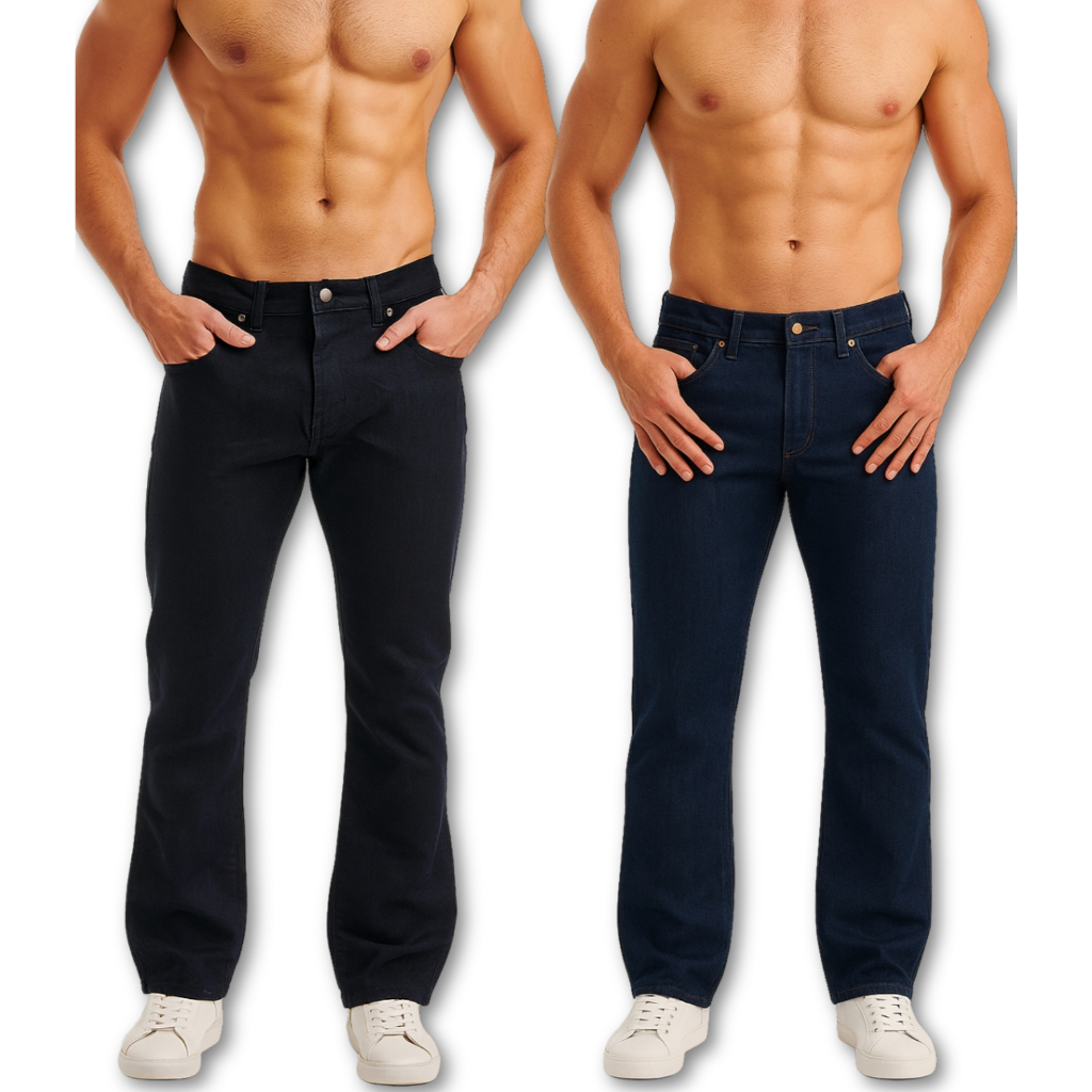 Kit 2 Calça Masculina sarja slim Fit com elastano e jeans esporte fino