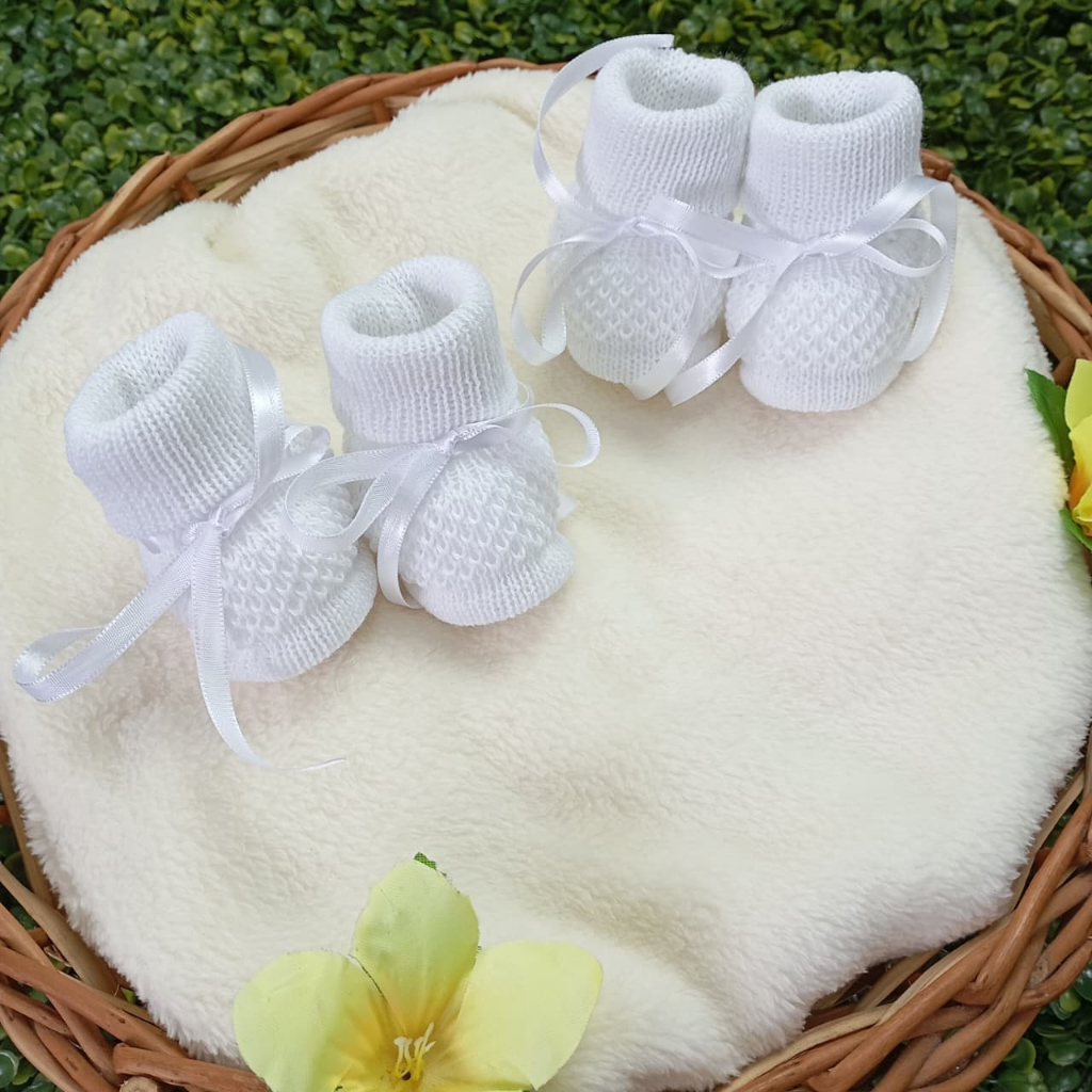 Sapatinho tricot para bebê recém-nascido 0-3 meses ( POR ENCOMENDA)