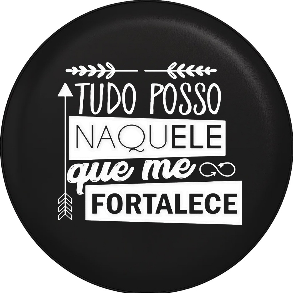 Capa de Estepe para Ecosport Estampa Tudo Posso Naquele que me Fortalece