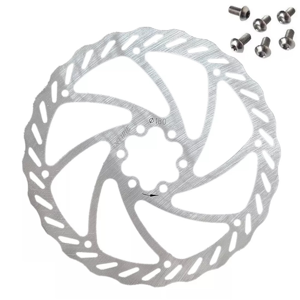 Disco Rotor De Freio 180mm Tsw Inox 6 Furos C/parafusos Bike