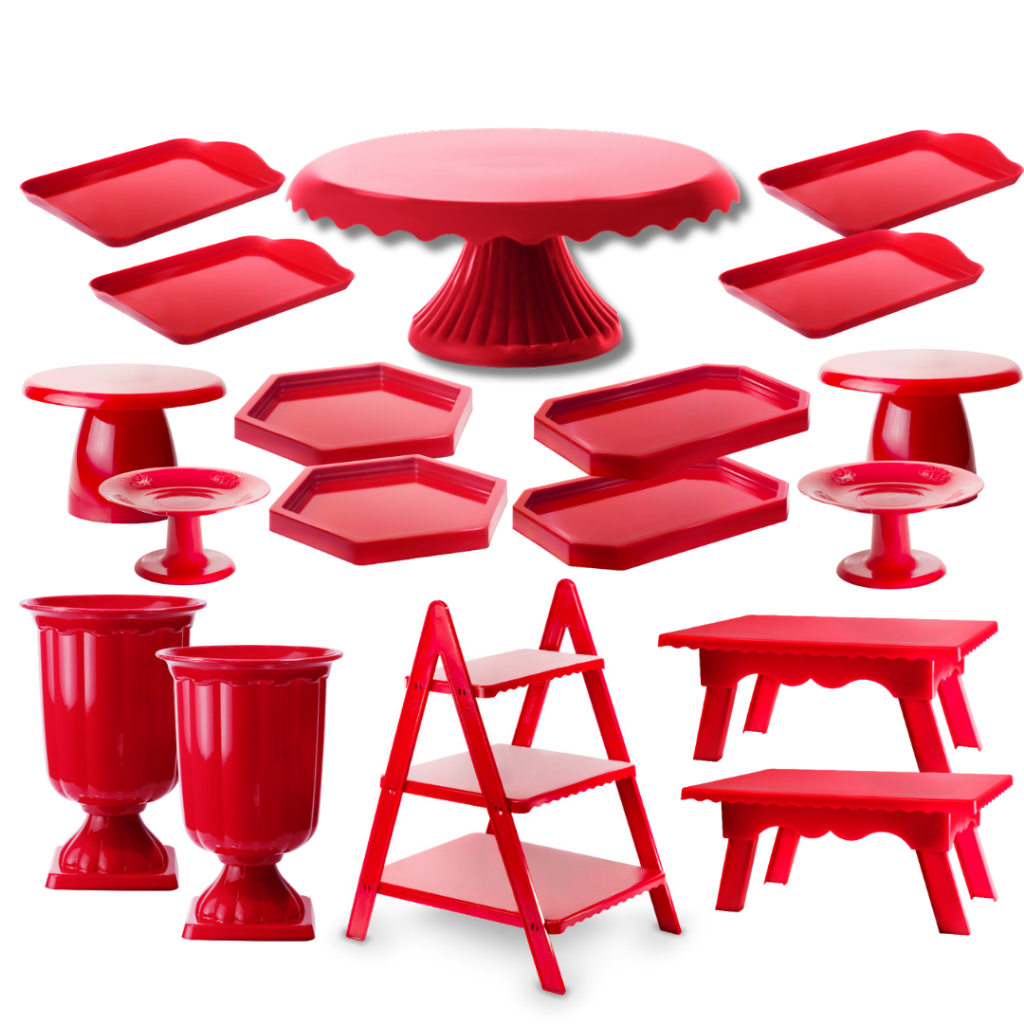 Kit Mega Festa Luxo – Conjunto Completo para Mesas de Festas, Casamentos e Aniversários (18 peças)