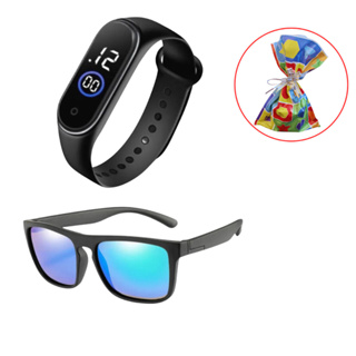 Kit Relógio de led infantil digital + óculos de sol infantil menino e menina em Oferta na Shopee