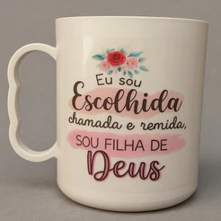 Lembrancinha mulheres 20un caneca bonita eu sou escolhida chamada filha Deus culto chá ciclo oração