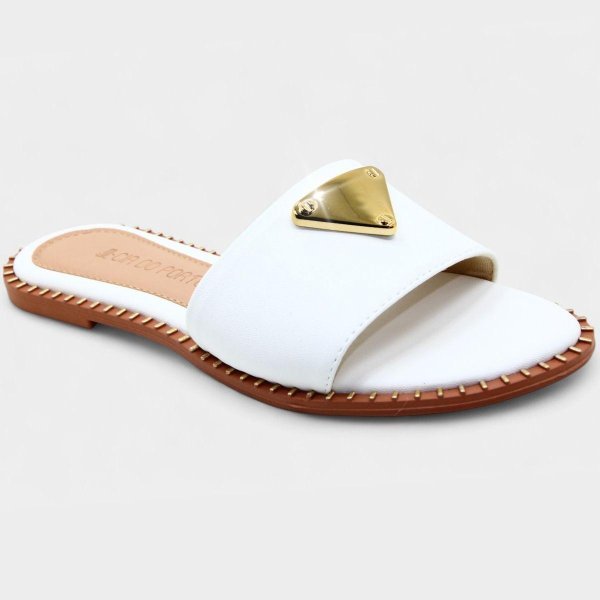 Sandália Rasteira Feminina Cia do Porto Alana Moda Verão Casual em Oferta na Shopee