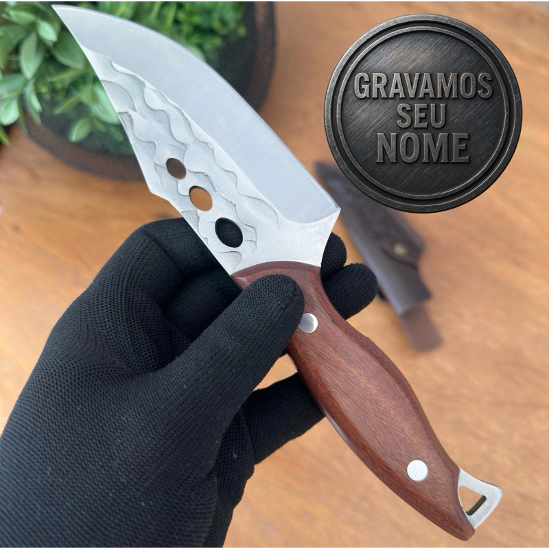 Faca Para Churrasco Profissional Luxo Personalizado com Seu time, Nome ou Logo