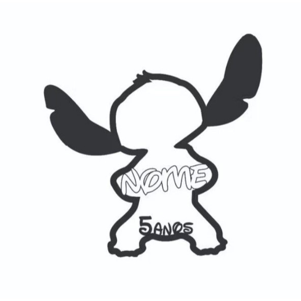 10 centro de mesa personalizado stitch em mdf preto. 15CM em Oferta na Shopee