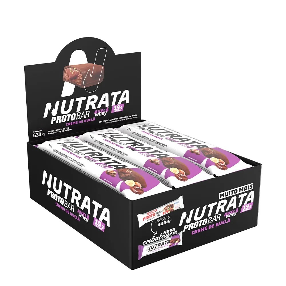 Protobar Nutrata Display 9un 70g - Barra de Proteina - 19g ProteinBar