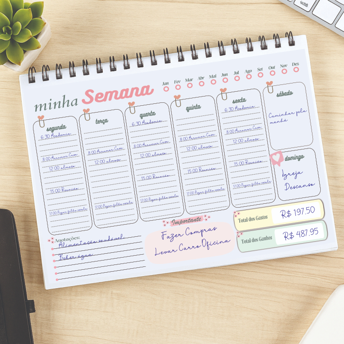 Planner 2026 Planner Semanal Caderno de Anotações Planejamento Semanal