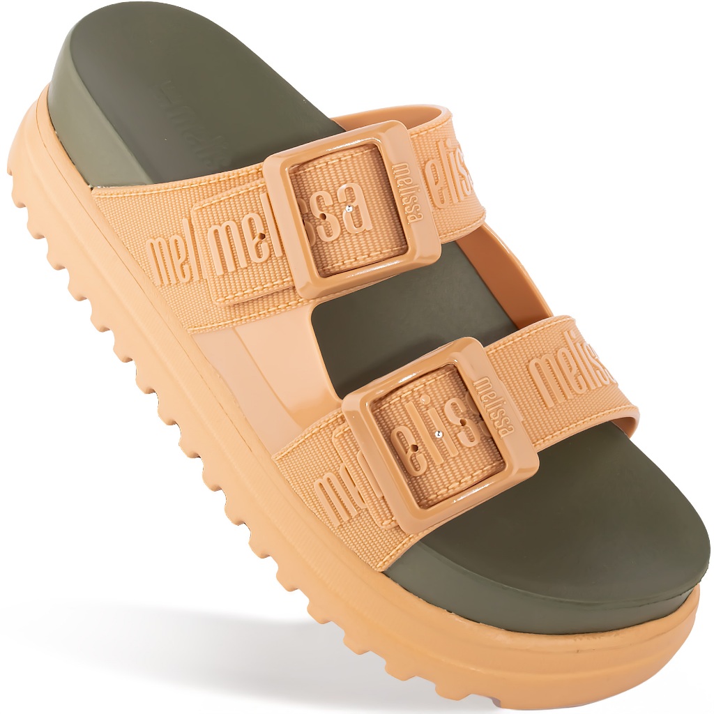 Sandália Melissa Feminina Cozy Lover Platform Original 35977 Bege e Verde
