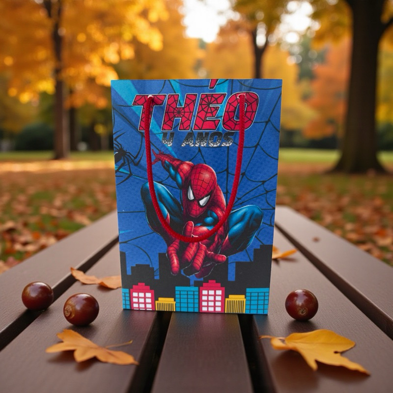 SACOLA (P) PERSONALIZADA  HOMEM  ARANHA DECORADA FESTA INFANTIL em Oferta na Shopee