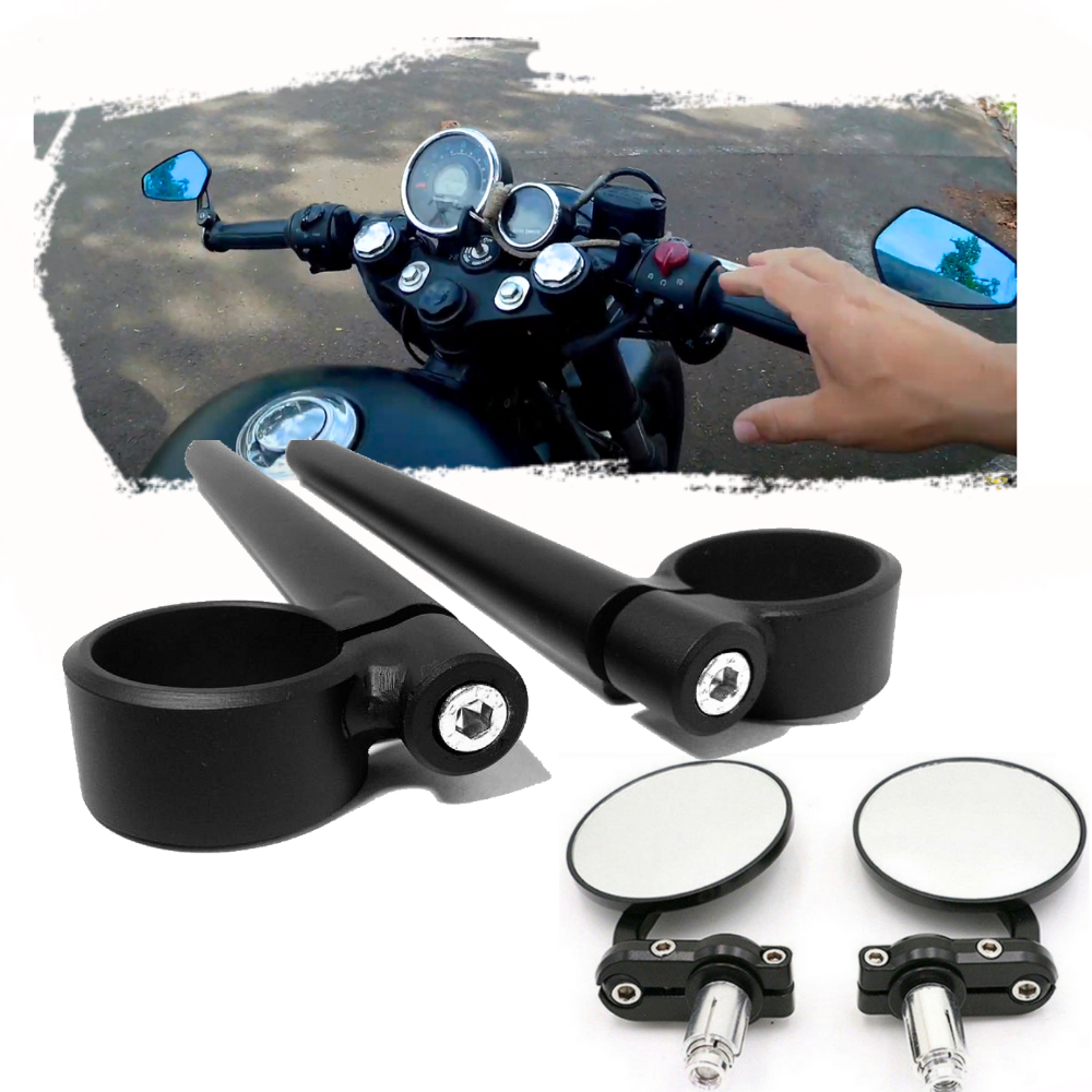 Semi guidao moto Royal Enfield Meteor 350 com retrovisor cafe racer custom ponta de guidao