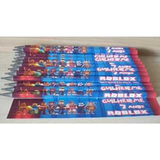30 lápis lembrancinha  personalizado para festa infantil Roblox em Oferta na Shopee