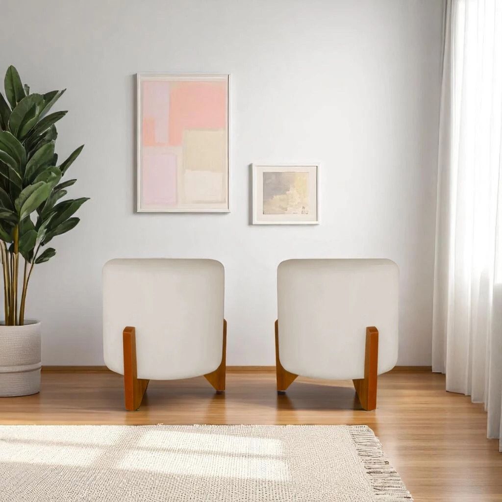Kit Puff Thor P Luxo Decorativo Para Sala Escritorio Salao Sala de Estar Pés em Madeira Cores - HSENCANTUS