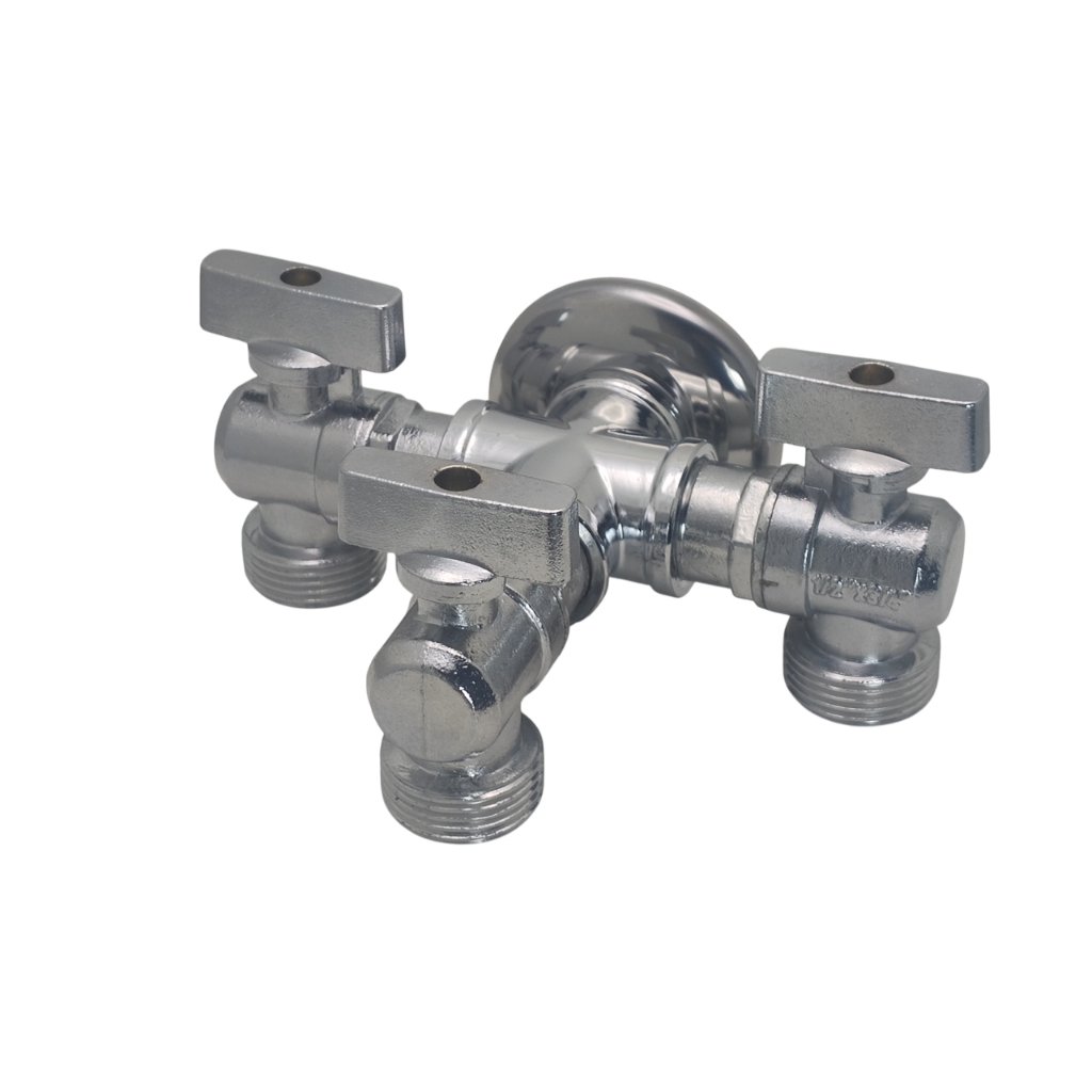 Torneira Tripla Metal  Multifuncional Máquina Lavar Secar Tanque Tanquinho rosca 1/2 x 3/4