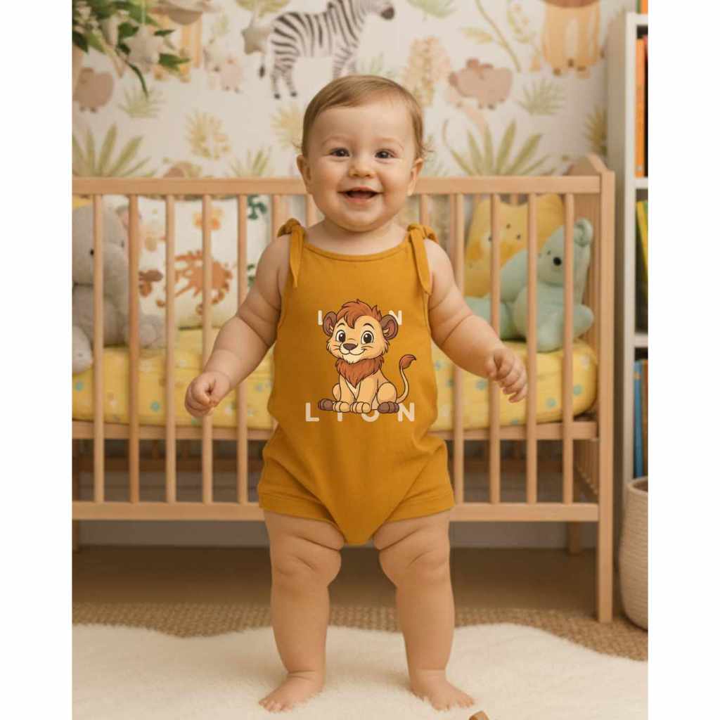 Macaquinho Bebê Safari Verão | Roupa Menino Tema Festa 1 Ano Algodão Confortável | Macacão Curto Infantil