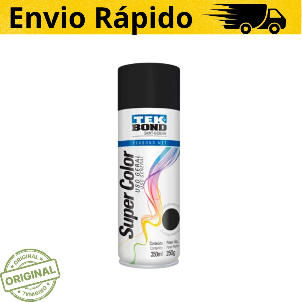 Tinta Spray | Preto Fosco 350ml | TEKBOND em Oferta na Shopee