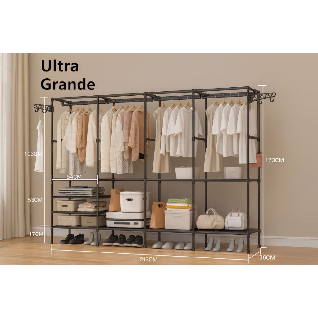 Cabideiro Arara Para Roupas Calças Sapateira Organizador Multiuso Armário Cobertores Travesseiros