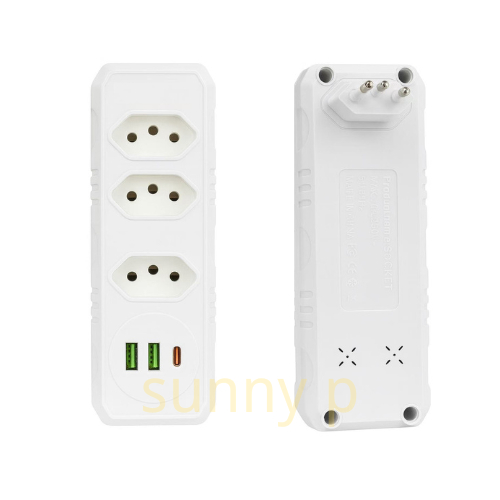 Conector De Extensão Portátil Conversor De Tomada 3 Tomadas 2 Usb 1 USB C em Oferta na Shopee