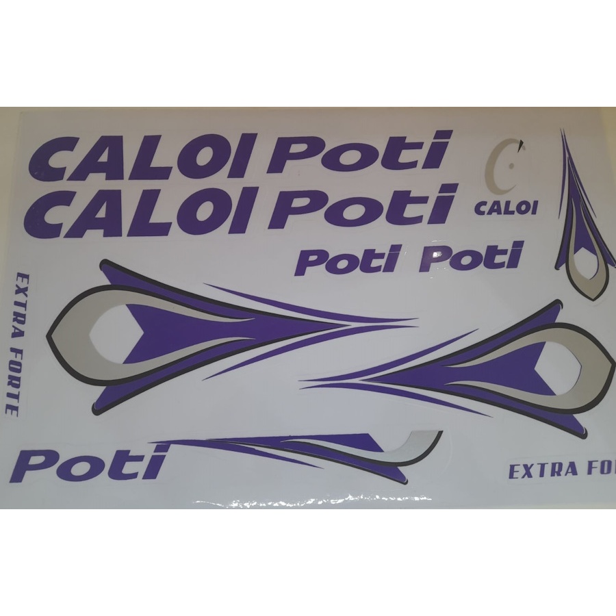 Cartela de Adesivo Caloi Poti Roxo.