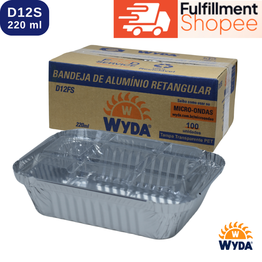 Marmita c/tampa pet 220ml (D12FS - Wyda) 100 unid.
