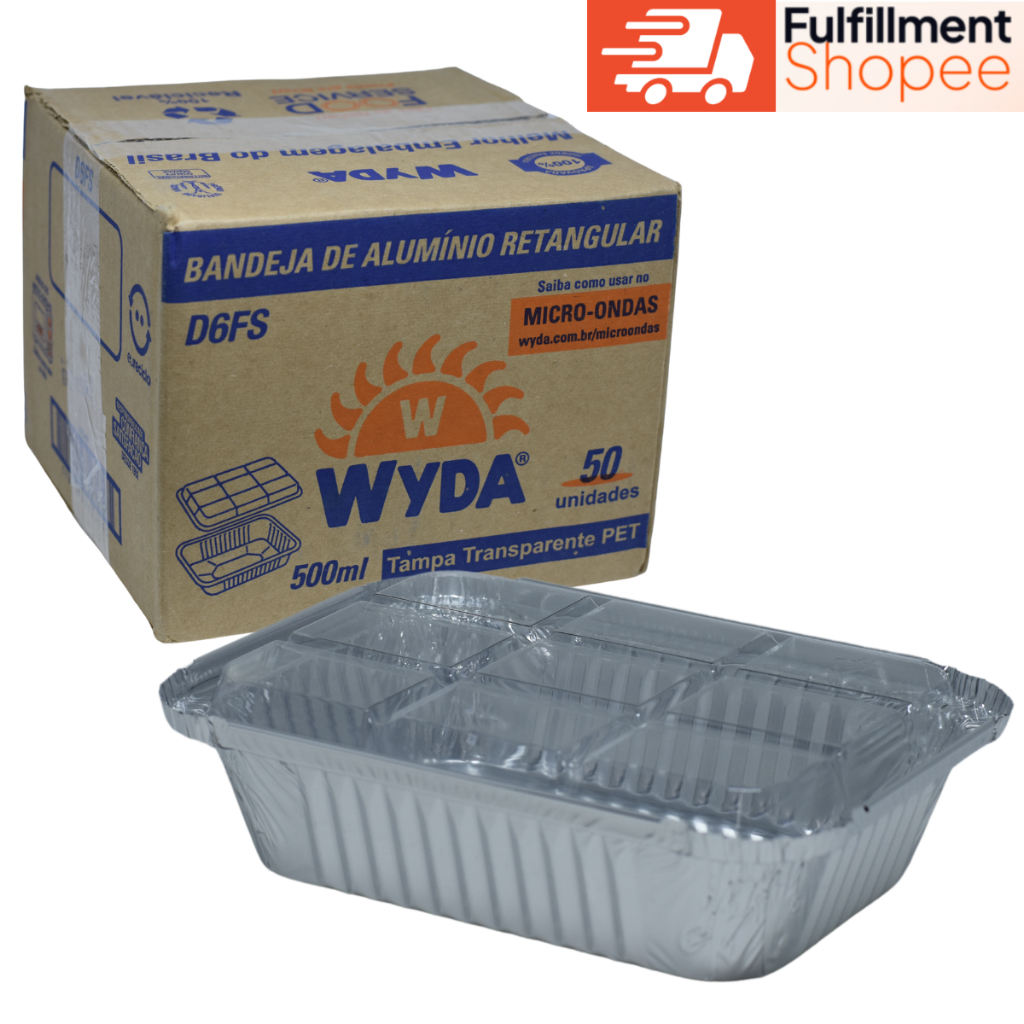 Embalagem de alumínio Wyda 500ml D6FS tampa pet transparente em Oferta na Shopee