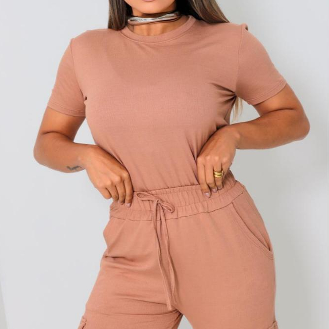 Conjunto Feminino de Viscose Vicenza Importada - Blusa + Calça Cargo Pantalona - Moda Blogueira