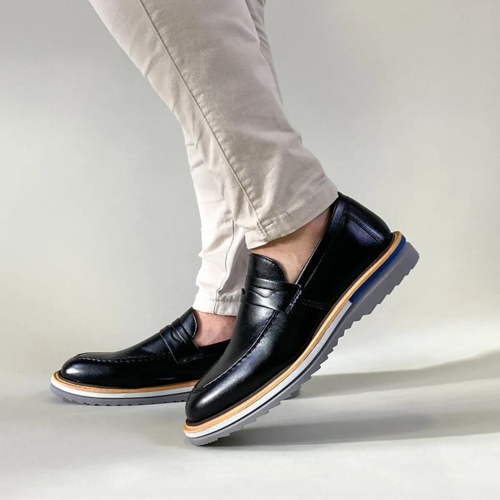 Sapato Mocassim Masculino Social Couro Loafer Drive Slip on Mule Moderno