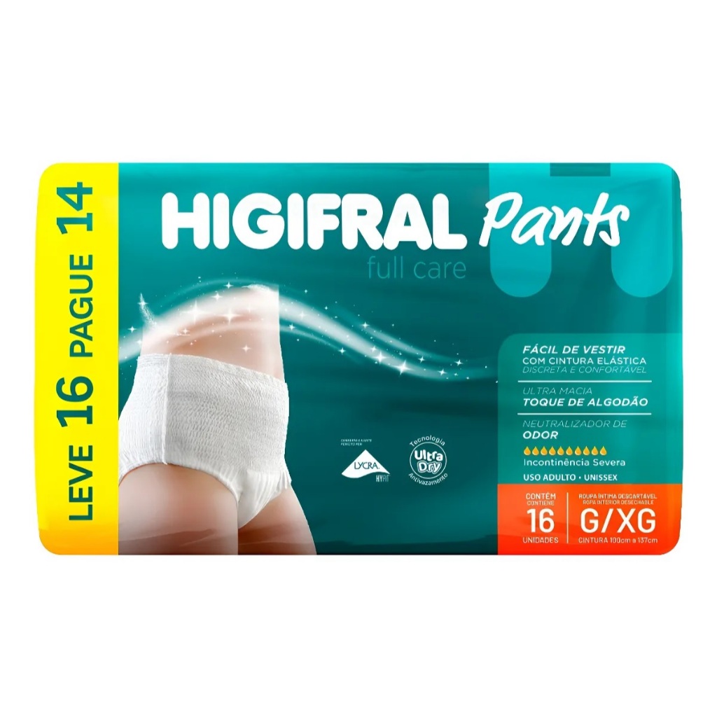 Fralda Geriatrica Higifral Pants com 16
