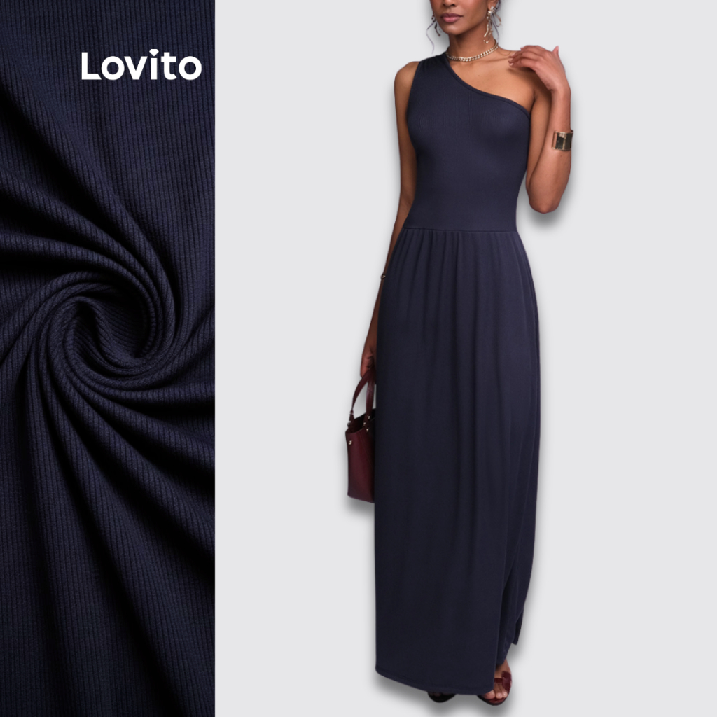 Lovito Vestido Elegante Liso Feminino LB844BRL874