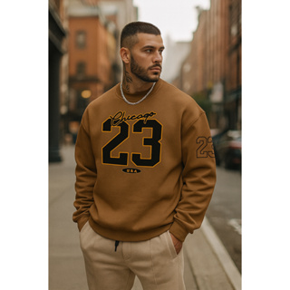 Moletom Gola Redonda Flanelado Blusa De Frio Básico Liso Masculino Feminino Casaco chicago 23 em Oferta na Shopee