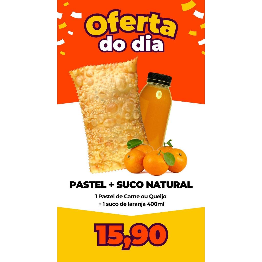 BANNER I  45X60CM I OFERTA DO DIA PASTEL  e SUCO NATURAL
