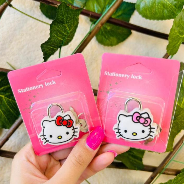 Cadeado Infantil Hello Kitty Chave Reserva Personagem Rosa Menina Cadeadinho Presente Viagem