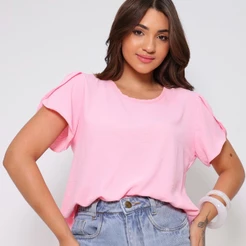 Blusa Megan Tecido Duna Com Manga Princesa Look 2026 Casual ENVIO RAPIDO