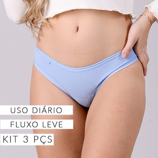 DAYFREE FIO Calcinha Absorvente Canelada dia dia confortavel fluxo leve Antibacteriana em Oferta na Shopee